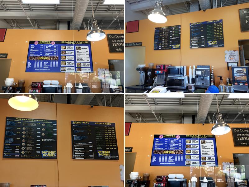 Daylight Donuts Menu