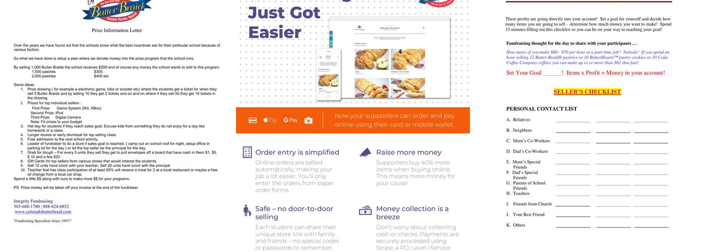 Integrity Fundraising - Distributor of Butter Braid pastries Menu