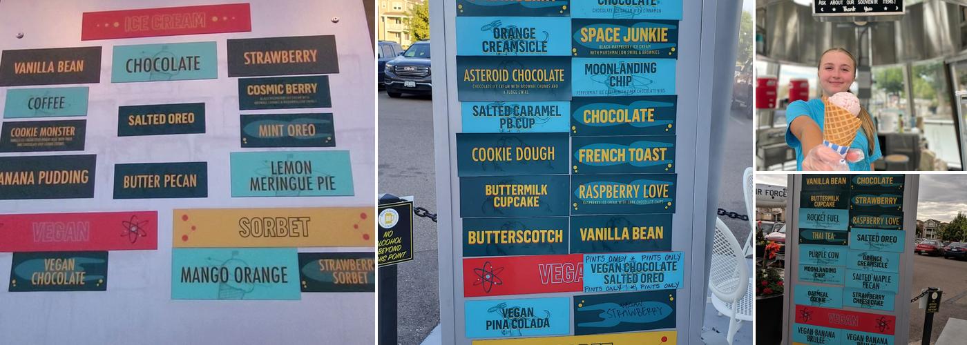 Rocket Ice Cream Menu