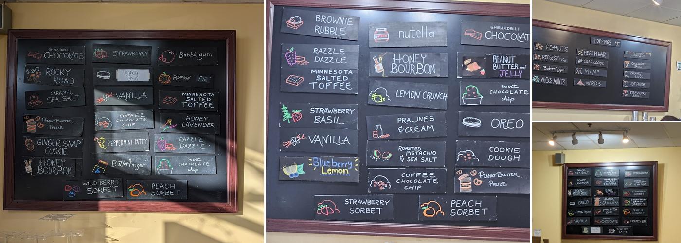 Inside Scoop Creamery Menu