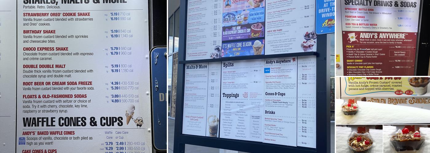 Andy's Frozen Custard Menu