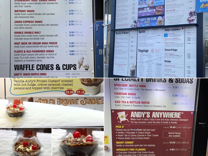 Andy's Frozen Custard Menu