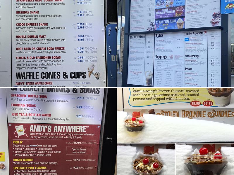 Andy's Frozen Custard Menu