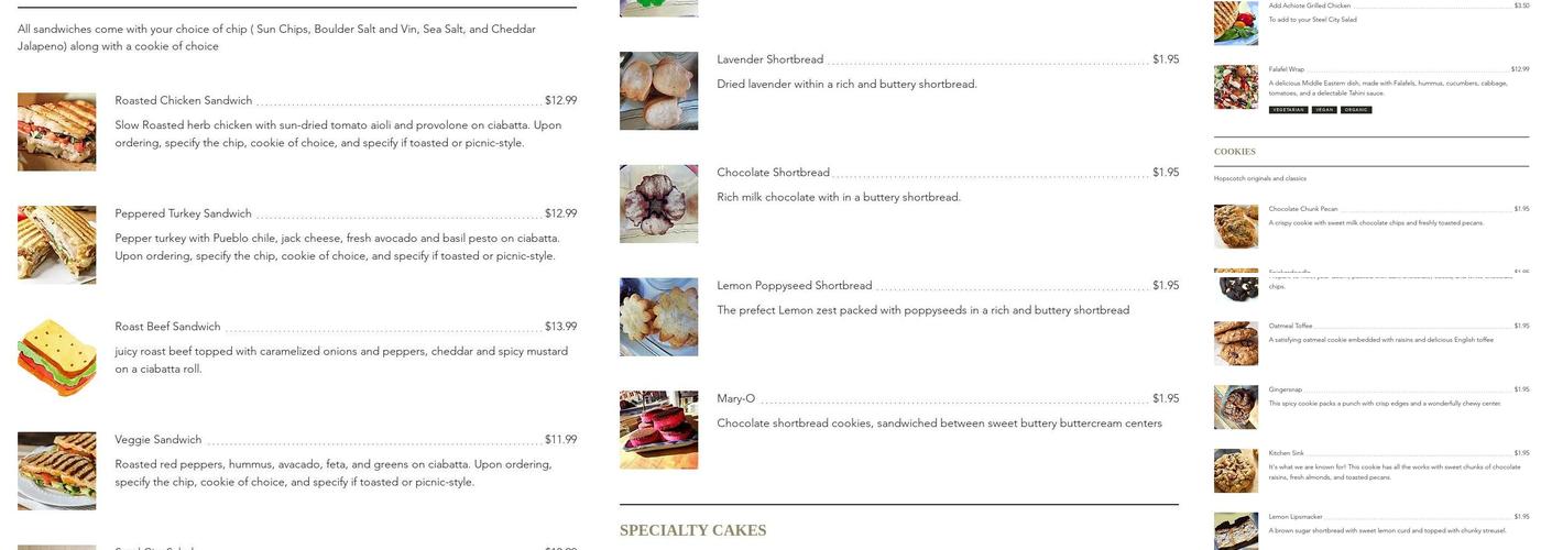 Hopscotch Bakery Menu