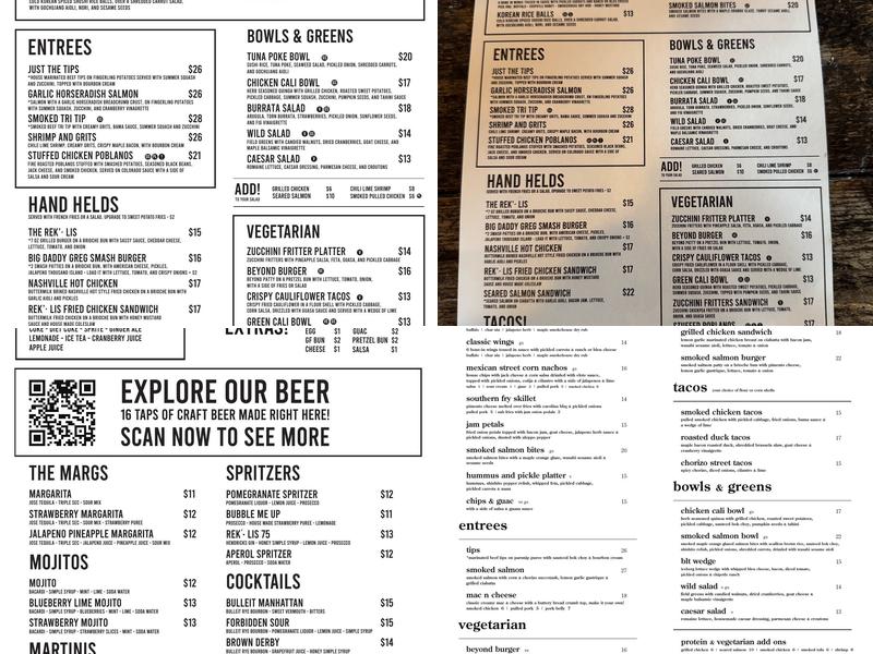 Rek-Lis Brewing Company Menu