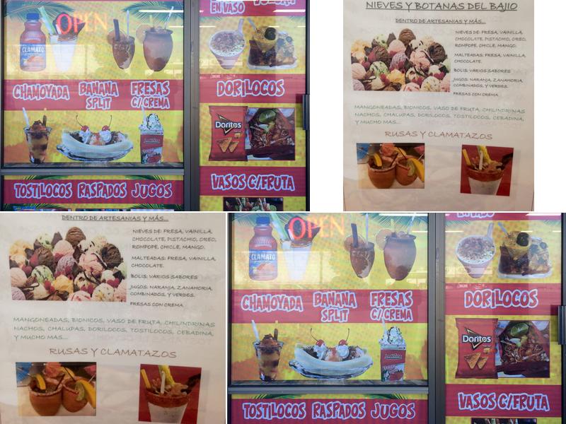 Nieves y Botanas Del Bajio Menu