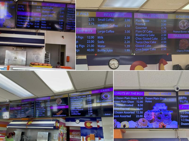 Amy's Donuts Menu