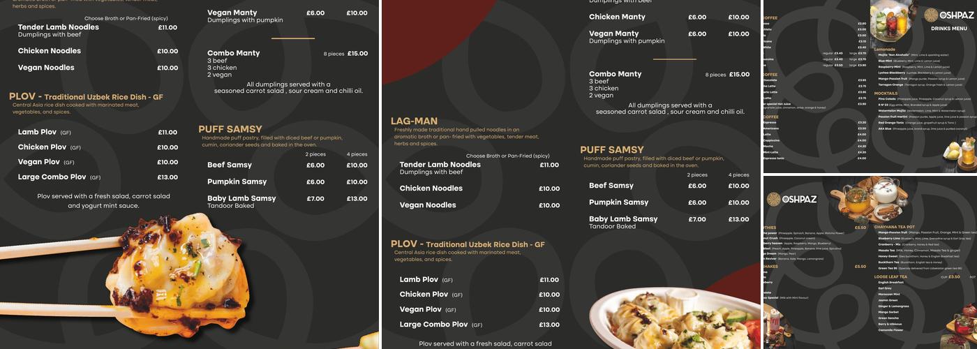 Oshpaz Dumplings Menu