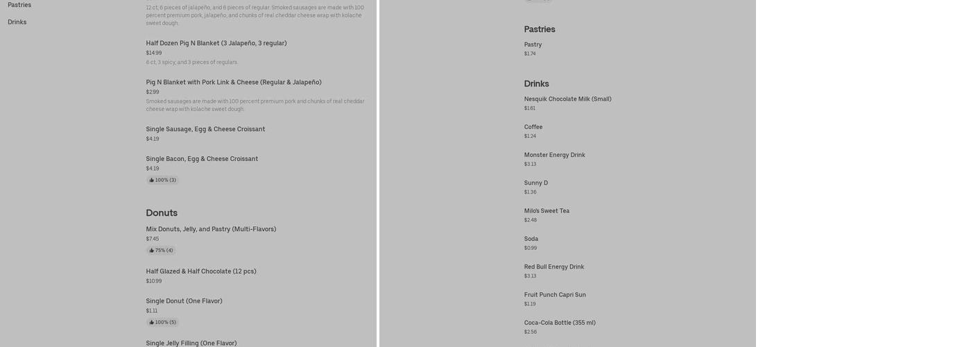 K May Donuts & Coffee House Menu