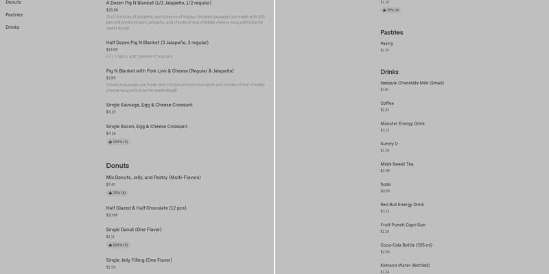 K May Donuts & Coffee House Menu