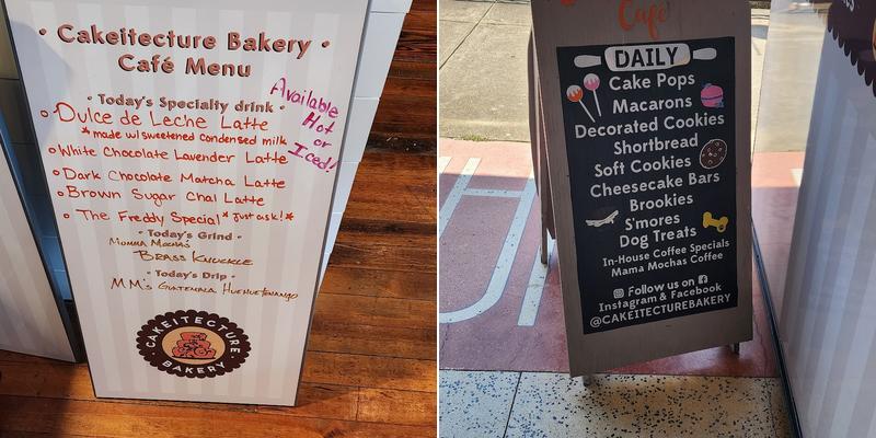 Cakeitecture Bakery Menu