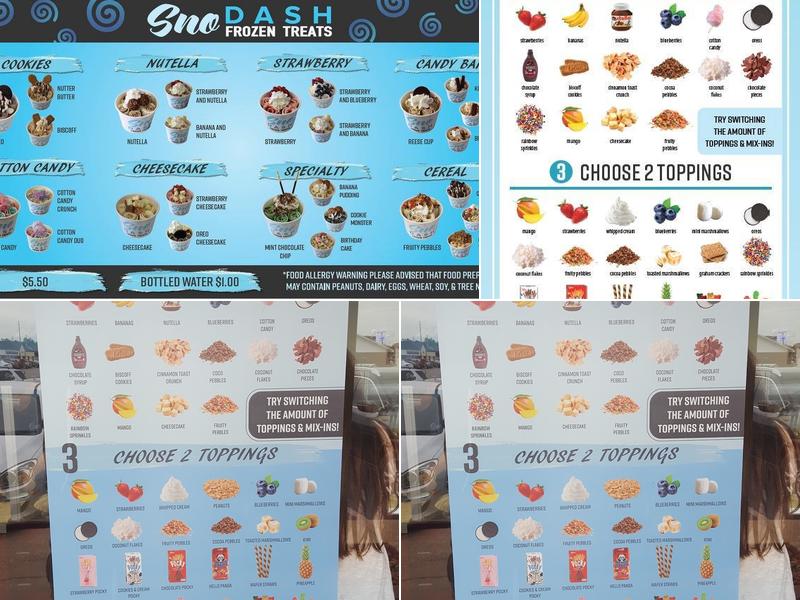 Sno DASH Frozen Treats - Dothan, AL Menu
