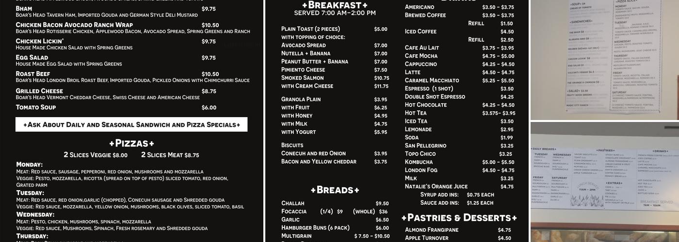 Birmingham Breadworks Menu