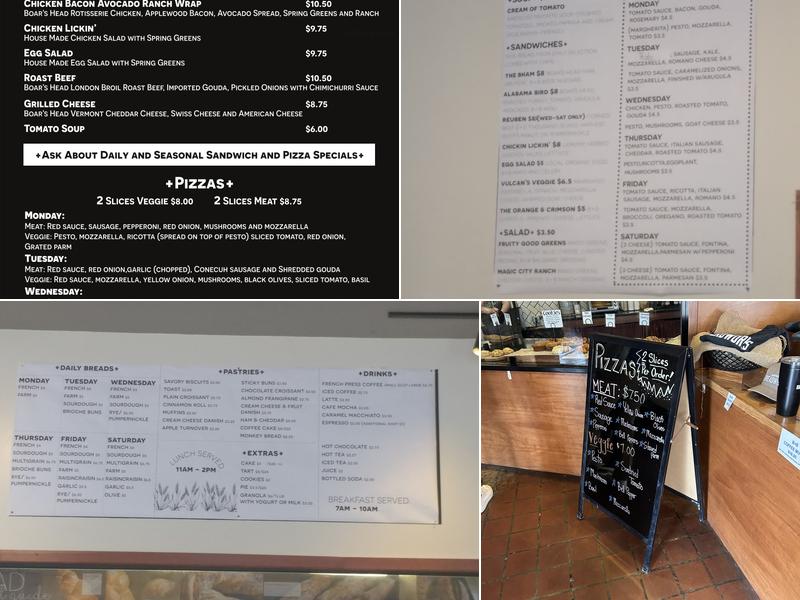 Birmingham Breadworks Menu