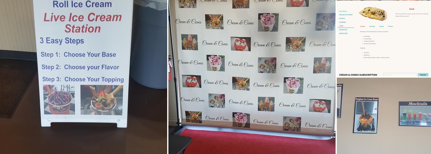 Cream and Cones Menu