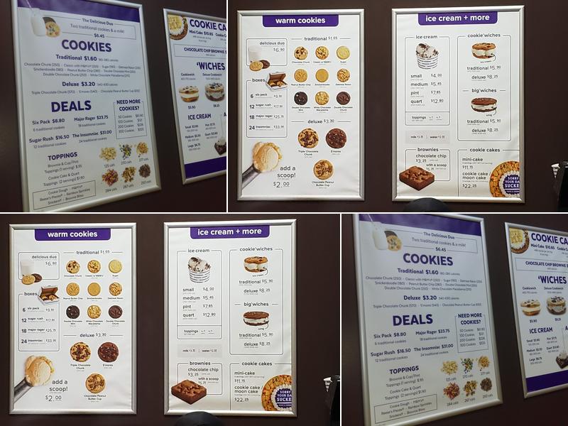 Insomnia Cookies Menu