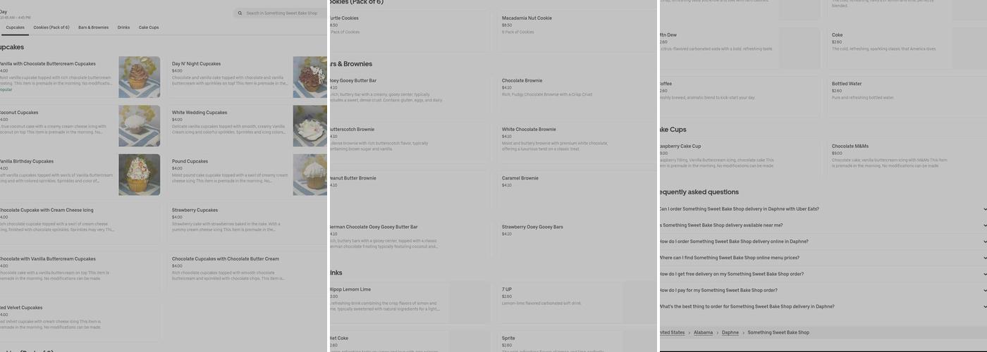 Something Sweet Bake Shop Menu