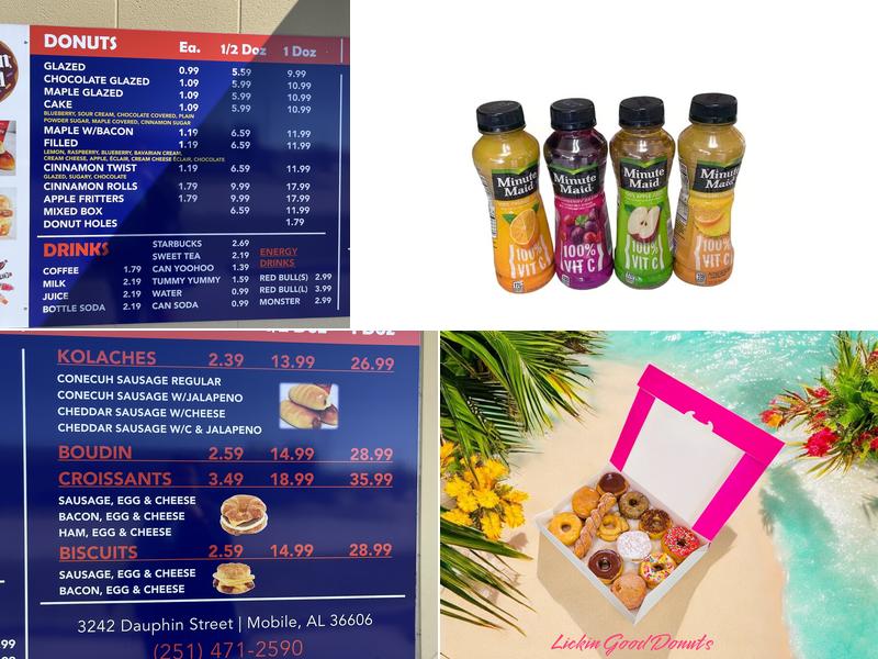 Lickin' Good Donuts Menu