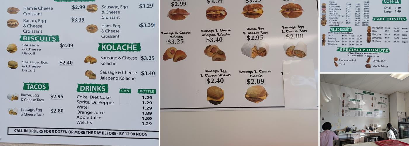 G & S Donuts Menu
