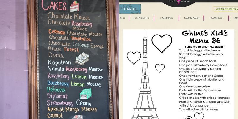 La Baguette Bakery Menu