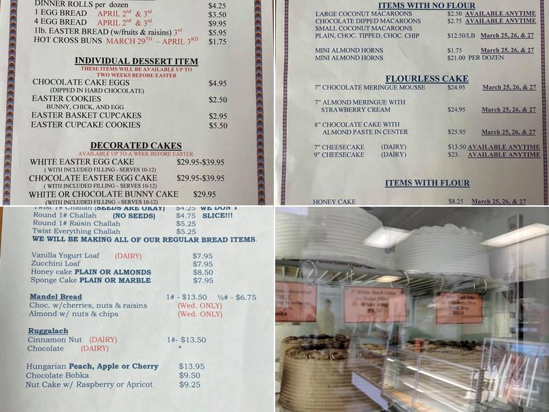 Nadines Bakery Menu