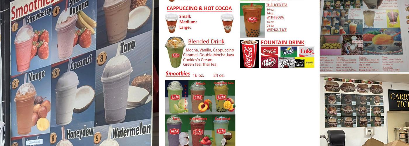 Bosa Donuts Menu