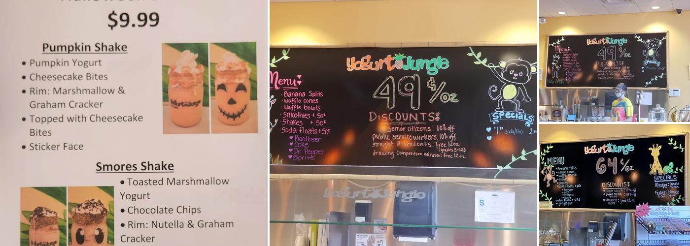 Yogurt Jungle Menu