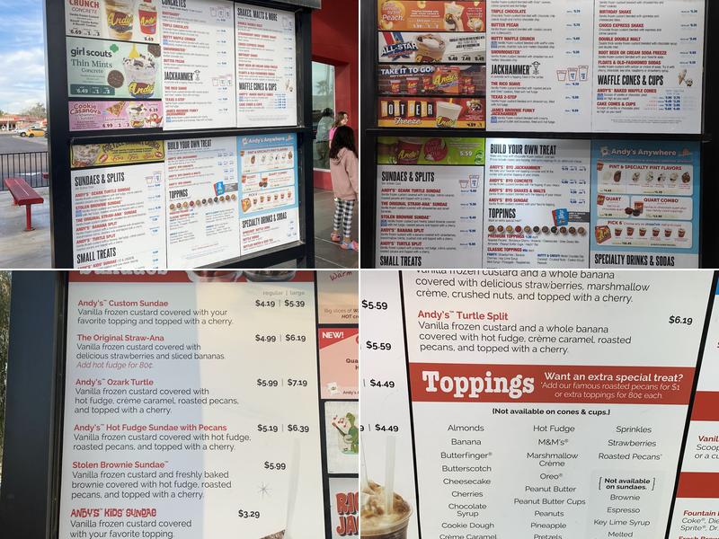 Andy's Frozen Custard Menu
