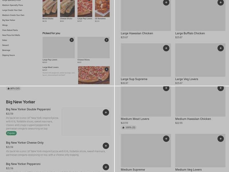Pizza Hut Menu