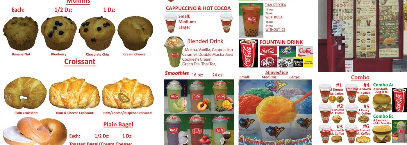 Bosa Donuts Menu