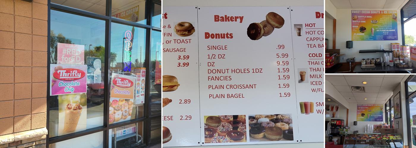 Sweet Cream Donuts Coffee and Smoothies Menu