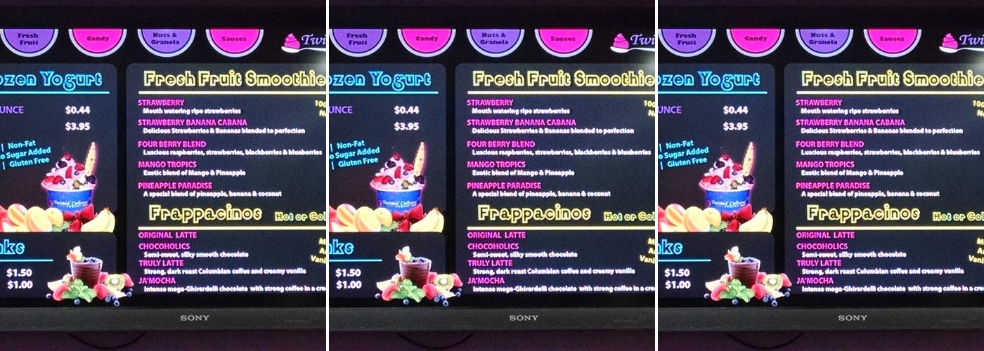Twisted Cultures Yogurt Shop Menu