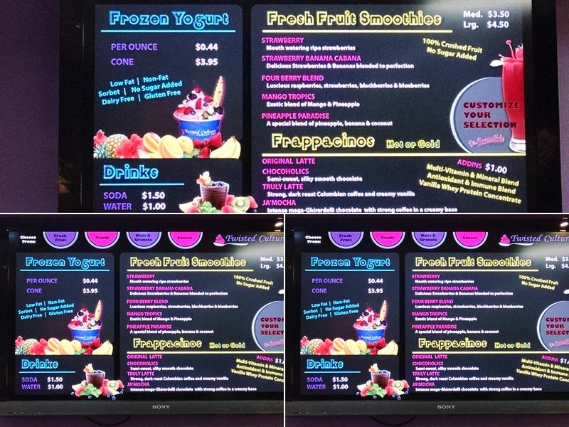 Twisted Cultures Yogurt Shop Menu
