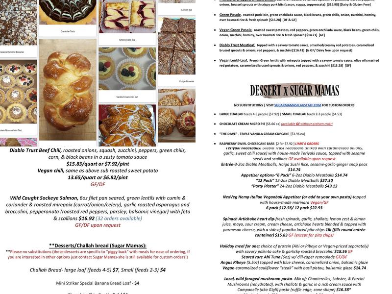 Sugar Mamas Menu