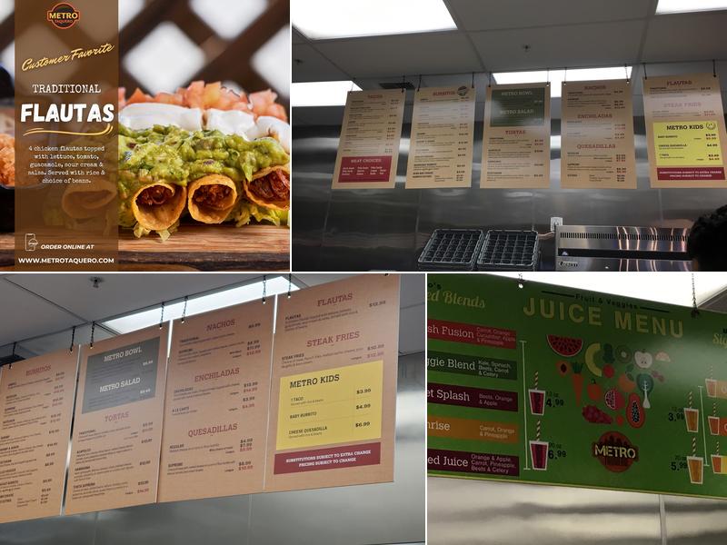 Metro Taquero Menu