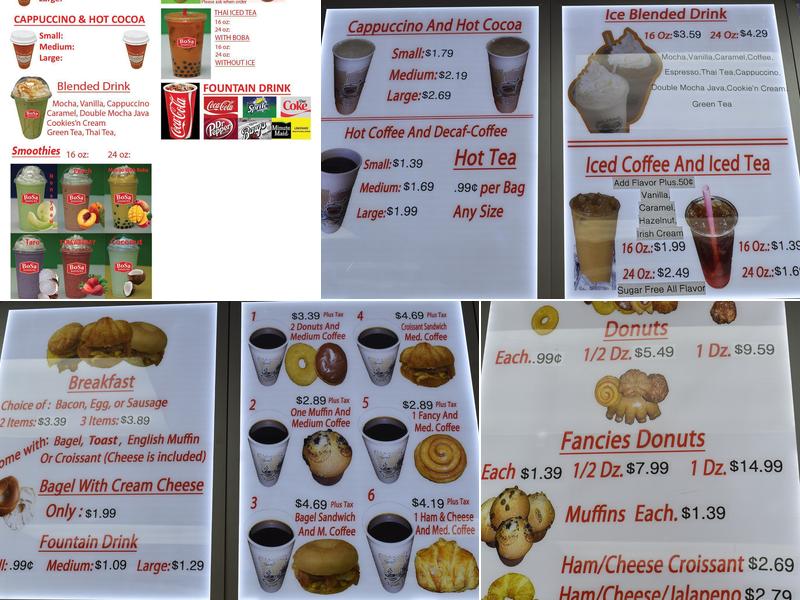 Bosa Donuts Menu