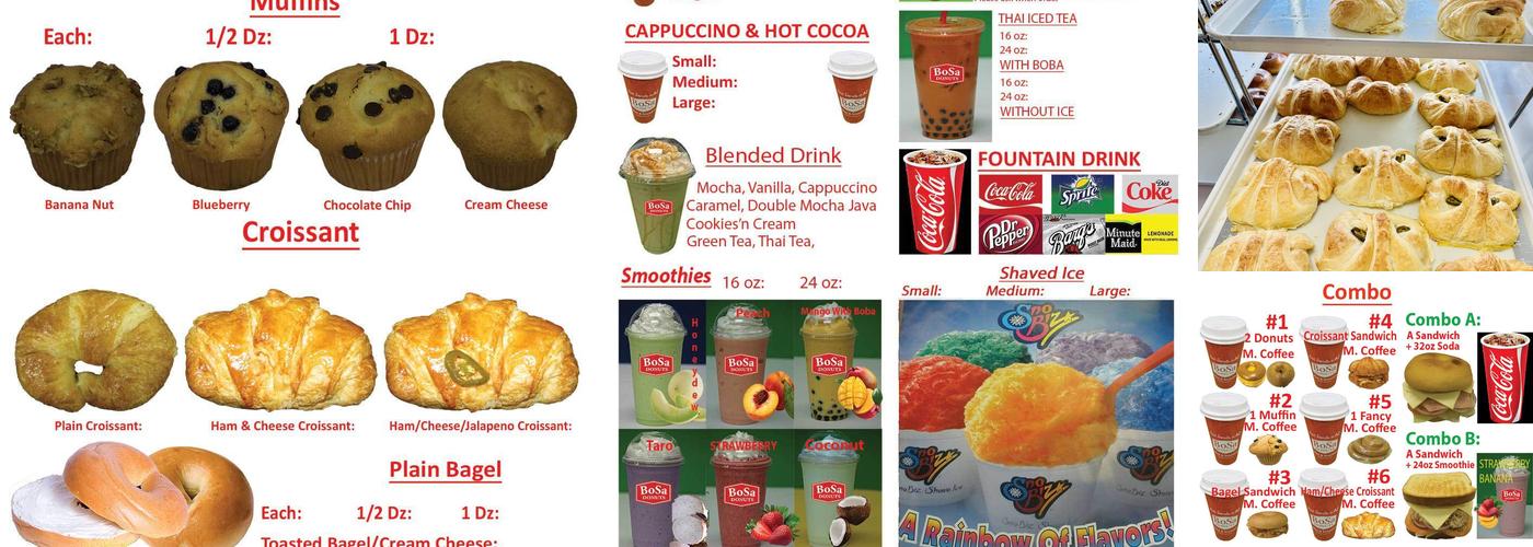 Bosa Donuts Menu