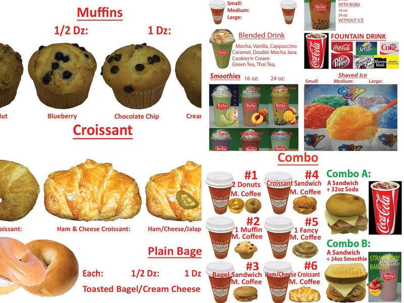 Bosa Donuts Menu