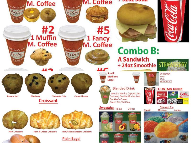 Bosa Donuts Menu