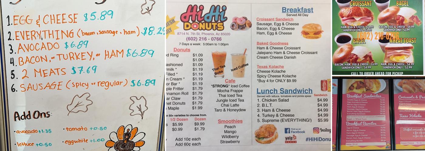 HiHi Donuts Menu