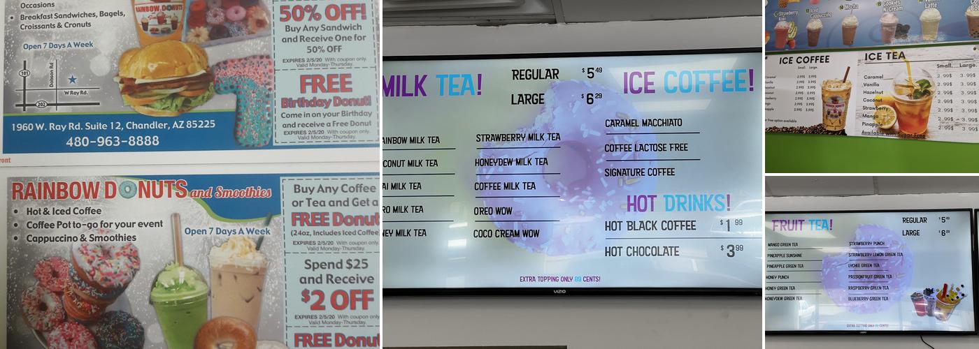 Rainbow Donuts & Smoothies Menu