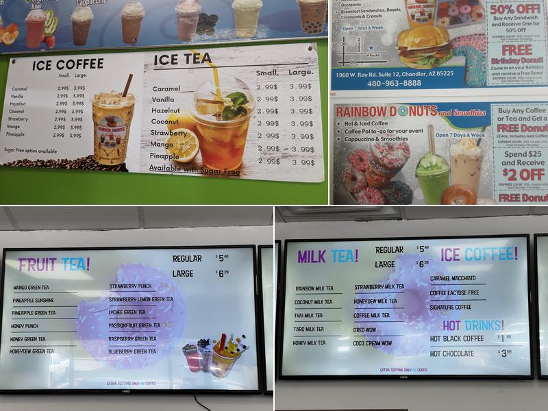Rainbow Donuts & Smoothies Menu