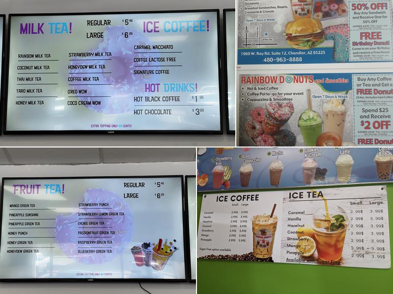 Rainbow Donuts & Smoothies Menu