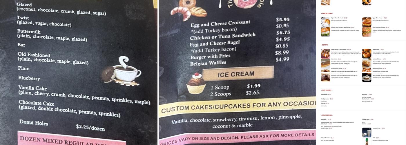19th Donut Hole Menu
