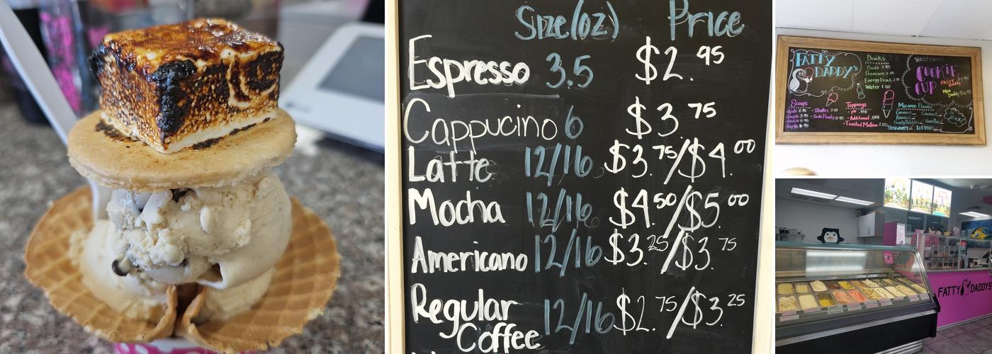 Fatty Daddy's Ice Cream Menu