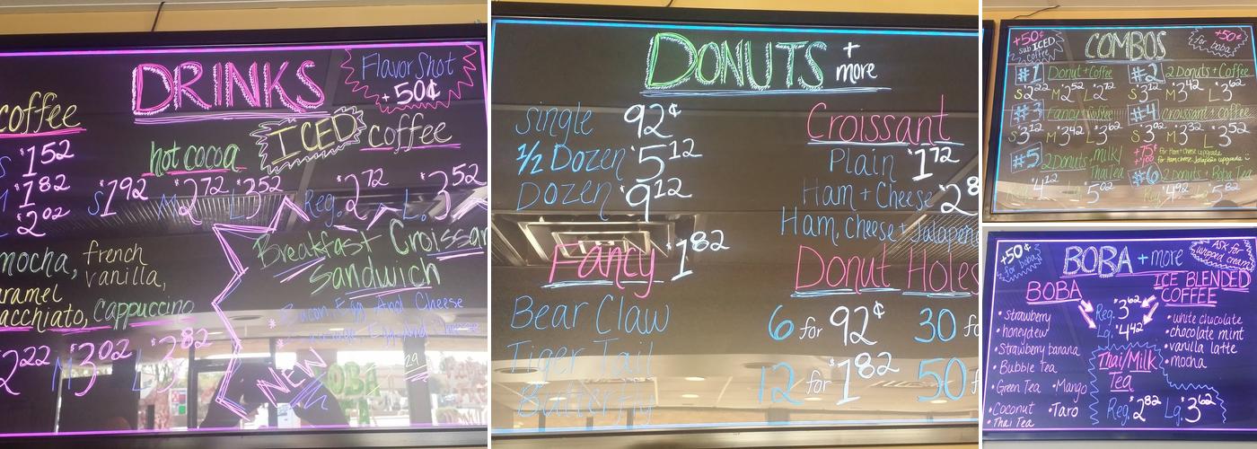 Mesa Donuts Menu