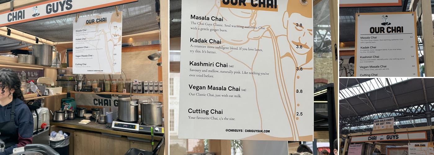 Chai Guys - Spitalfields Menu
