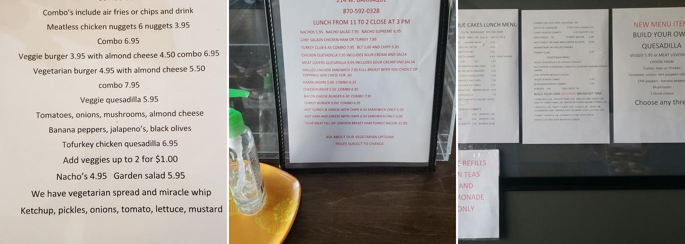 Unique Cakes Menu