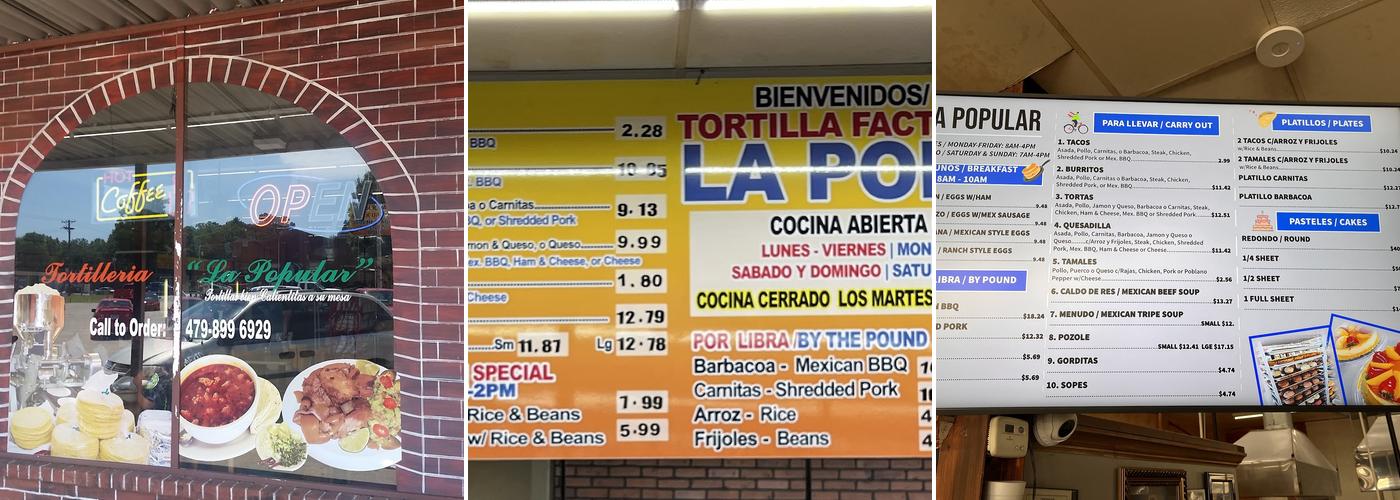 La Popular Menu