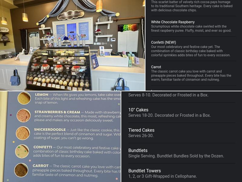 Nothing Bundt Cakes Menu